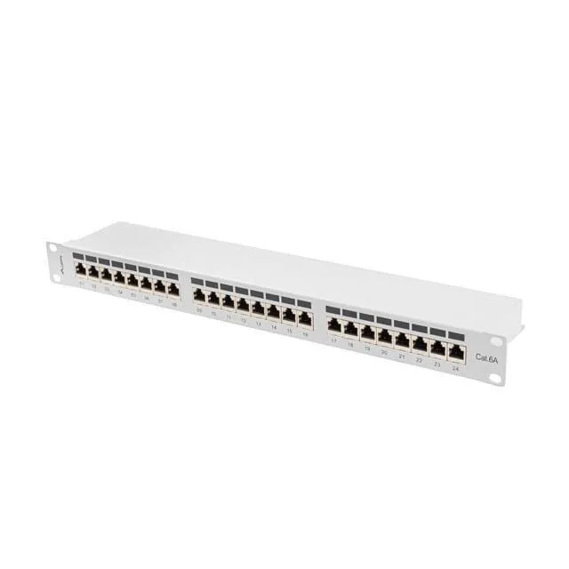 Lanberg Patch Panel 24 port 1U 19" kat.6A FTP ekranowany szary — image 1