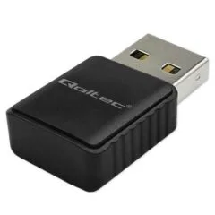 Qoltec 56988 Bezprzewodowy Ultra szybki DUAL mini WiFi adapter 2 x 2dBi |Standard AC | USB 3.0 | 1300Mbps