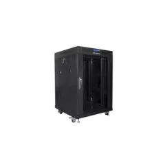 Lanberg szafa rack stojąca 19" 15U 600x600 czarna drzwi szklane LCD V2