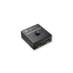 Techly 108606 Przełącznik HDMI 2-portowy, dwukierunkowy 2x1 lub 1x2, 4K, 60Hz