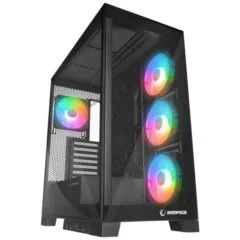 Rampage Hydra V2 Obudowa PC akwarium 4x wentylator ARGB czarna