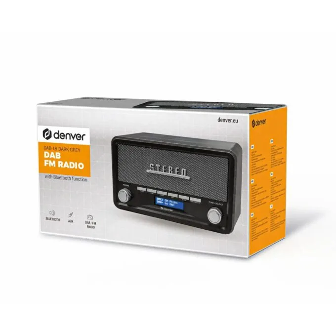 Denver Radio  DAB+/FM DAB-18DGR DARK Grey 2 x 2W RMS — image 5