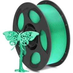 Anycubic PLA Silk Filament Green 1Kg. Ideal Usage: Display models, figurines, cosplay armor/props, vases, jewelry, and decorative items where a premium, metallic, or glossy aesthetic is desired.