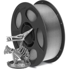 Anycubic PLA Silk Filament Silver 1Kg. Ideal Usage: Display models, figurines, cosplay armor/props, vases, jewelry, and decorative items where a premium, metallic, or glossy aesthetic is desired.