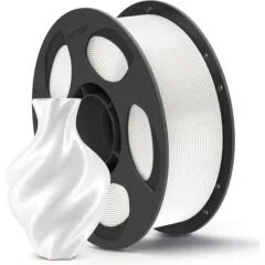 Anycubic PLA Silk Filament White 1Kg. Ideal Usage: Display models, figurines, cosplay armor/props, vases, jewelry, and decorative items where a premium, metallic, or glossy aesthetic is desired.