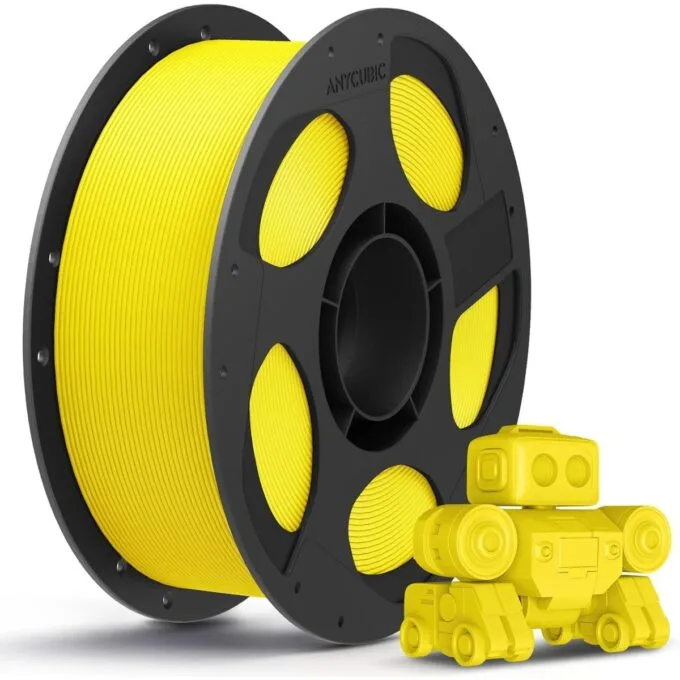 Anycubic PLA Basic Filament Texture Yellow 1Kg Ideal usage: Concept models, decorative items, rapid prototypes, and low-stress household gadgets. — image 1