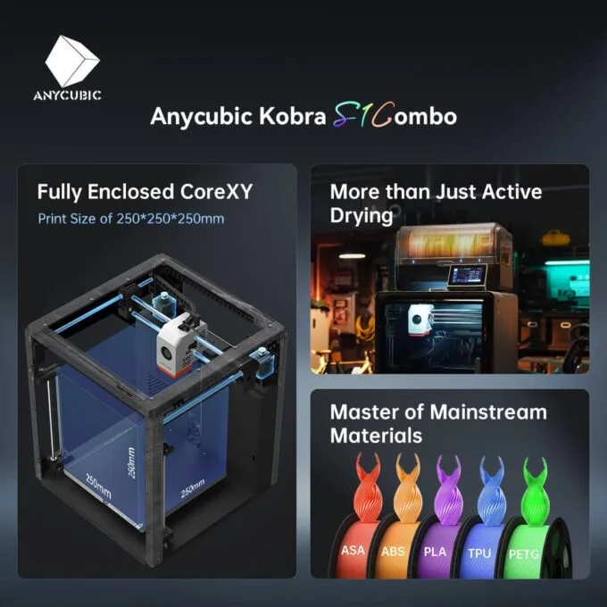 Anycubic Kobra S1 Combo 3D Printer - CoreXY Multi-Color - ANY-KS1CBK0A-O — image 2