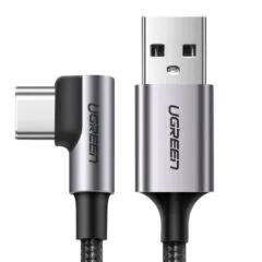 Ugreen US284 USB do USB-C kątowy 3A Quick Charge 3.0 1m szary