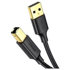 Ugreen US135 USB 2.0 A-B do drukarki, pozłacany, 2m czarny