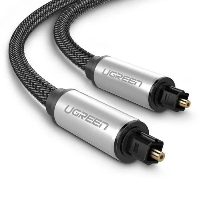 Ugreen optyczny Toslink Audio, aluminiowy z oplotem, 1.5m szary — image 1