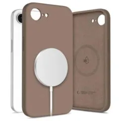 Tech-Protect Silicone Magsafe iPhone 16E / 17E chocolate brown