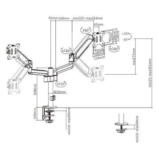 Gembird 17' - 32' do 9 kg regulowany, 2 monitory — image 2