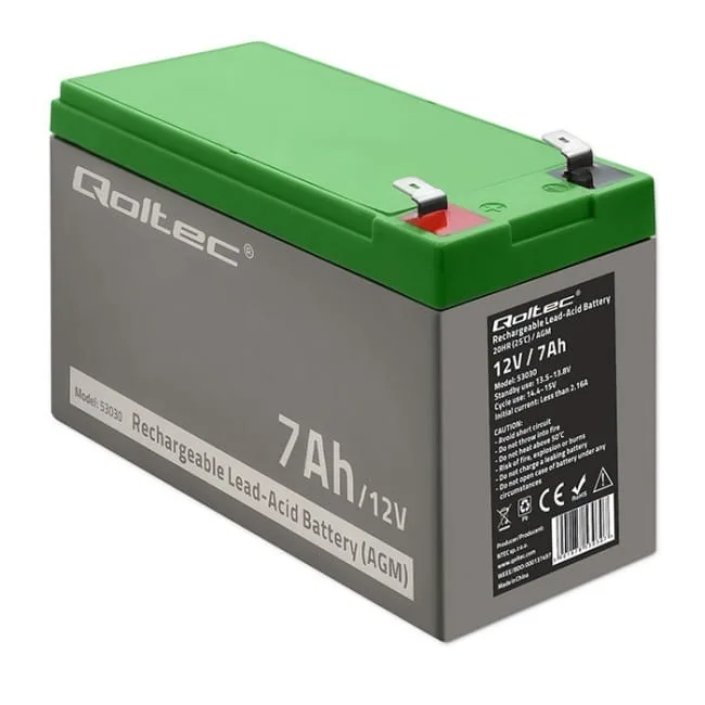 Qoltec Akumulator AGM 12V 7Ah — image 2