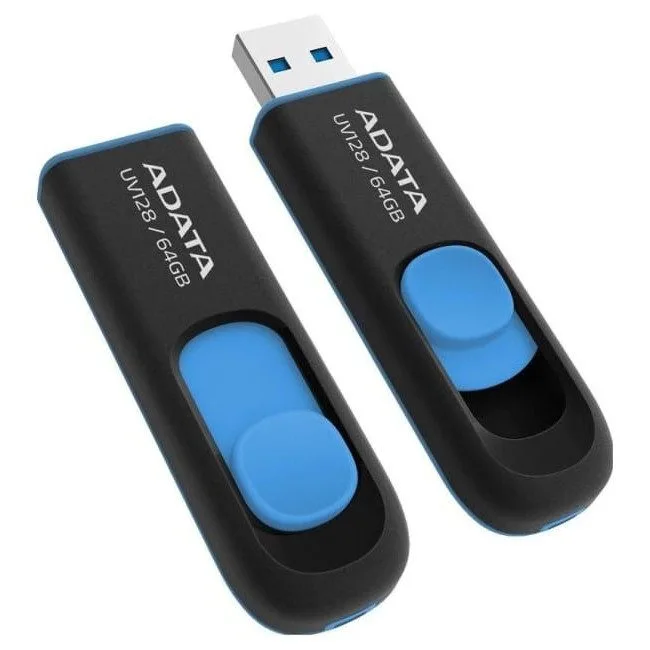 ADATA UV128 64GB USB 3.2 Gen1 czarno-niebieski — image 2