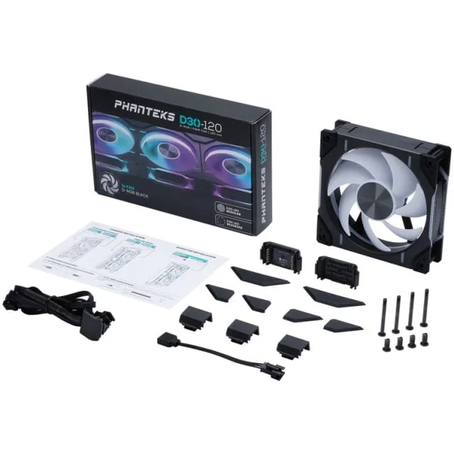 PHANTEKS D30 PWM Regular Airflow D-RGB - 120mm, czarny — image 9