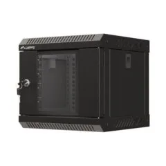 Lanberg szafa rack wisząca 10" 4U 300x300 czarna drzwi przeszklone (flat pack)
