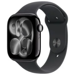 Apple Watch Series 11 GPS 42mm Jet Black Aluminium Case | Black Sport Band - M/L