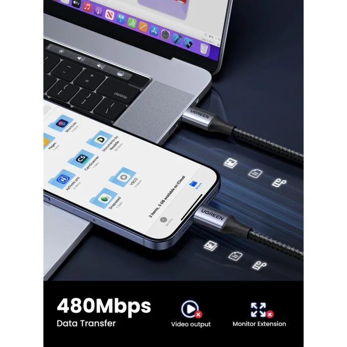 Ugreen USB-C do USB-C 15311, 1m szary — image 5