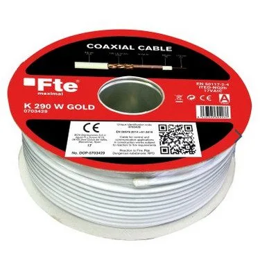 FTE K290W GOLD RG6 Coaxial Cable 100m — image 1