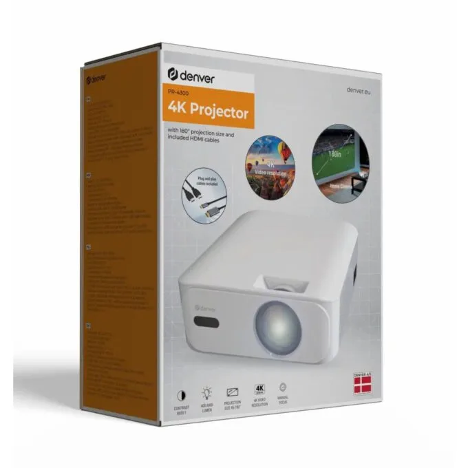 Denver PR-4300 Projector 2K Resolution 400 ANSI USB & BT — image 7