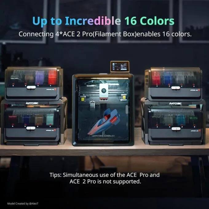 Anycubic 3D Printer Kobra S1 Max Combo Multicolor With Ace 2 Pro Filament Box with Drying Capability — image 3