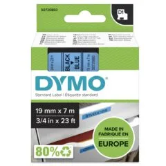Dymo D1 Schriftband 19 mm x 7 m schwarz auf blau 45806