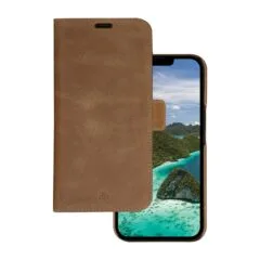 dbramante1928 Lynge - Flip-Hlle fr Mobiltelefon - genarbtes Leder - Hellbraun - fr Apple iPhone 14 Plus