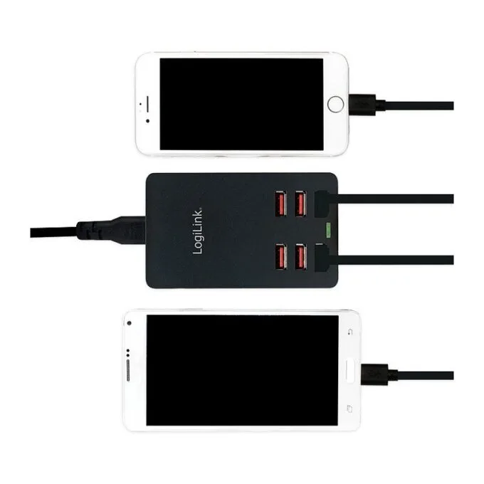 LogiLink USB Table Charger, 6 Port, 32W, black — image 5