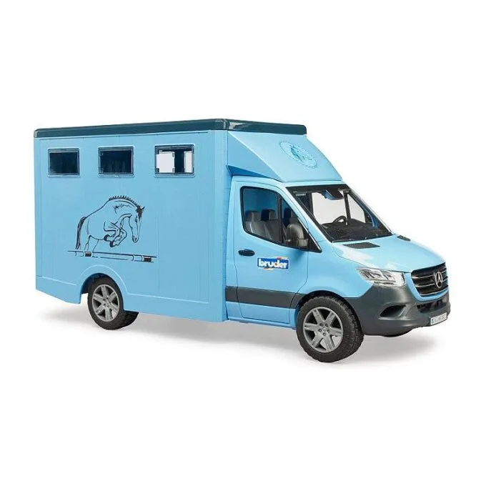 BRUDER MB Sprinter Tiertransporter mit Pferd (blau) — image 5