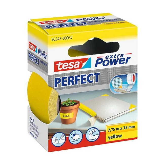 Tesa Gewebekleb. 2,75m x 38mm extra Power gelb Perfekt 56343 — image 1