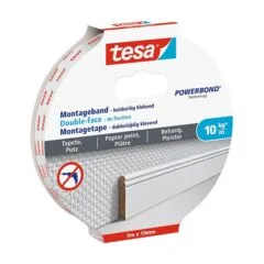 tesa Montageband Tapete&Putz 10kg 5m x 19mm