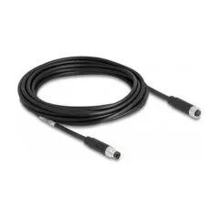 Delock M8 A-kodiert 4 Pin Kabel Stecker zu Buchse PUR (TPU) 5 m