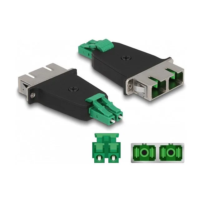 LWL Hybrid Kupplung LC Duplex Stecker zu SC Duplex Buchse grün — image 1