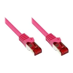 GoodConnections Patchkabel mit Rastnasenschutz, Cat. 6, S/FTP, PiMF, PVC, 250MHz, magenta, 20m,