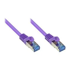 GoodConnections Patchkabel mit Rastnasenschutz, Cat. 6A, S/FTP, PiMF, halogenfrei, 500MHz, violett, 15m,