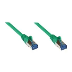 GoodConnections Patchkabel mit Rastnasenschutz, Cat. 6A, S/FTP, PiMF, halogenfrei, 500MHz, grün, 7,5m,