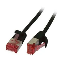 Synergy21 Patchkabel RJ45, CAT6 250Mhz, 3m schwarz, U/FTP, slimline rund d=3,6mm,