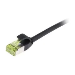 Synergy21 Patchkabel RJ45, CAT6A 500Mhz, 1,0m, schwarz, S-STP(S/FTP), slimline rund d=4,5mm, TPE/LSZH(Superflex), AWG28, mit CAT7 Rohkabel,