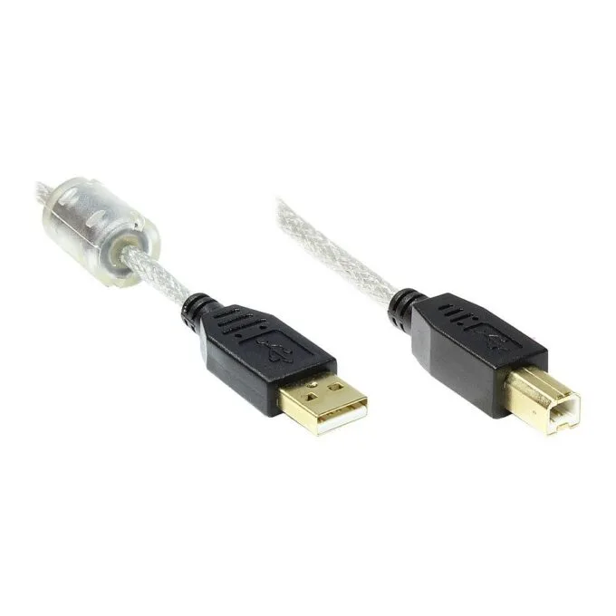 Good Connections USB2.0 Kabel m.Ferrit A-B transp. 3m — image 1
