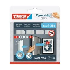 tesa Powerstrips CLICK SMALL, 1.8kg, selbstkl.Klettband 16x2