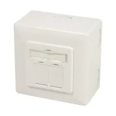 Logilink CAT 6A Auf und Unterputzdose vollgeschirmt RAL 901