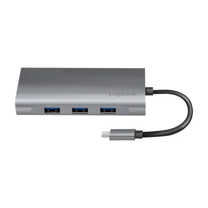 Logilink Dockingstation USB 3.2 Gen1,USB-C, 10-Port,PD,silb. — image 5