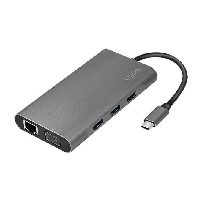 Logilink Dockingstation USB 3.2 Gen1,USB-C, 10-Port,PD,silb. — image 7
