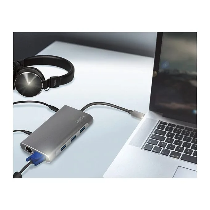 Logilink Dockingstation USB 3.2 Gen1,USB-C, 10-Port,PD,silb. — image 8