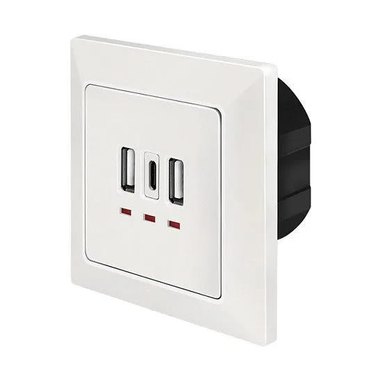 Unterputz-Steckdose, 2x USB-A, 1x USB-C — image 1