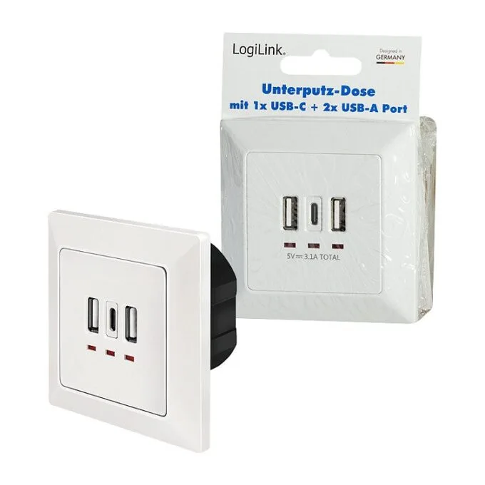 Unterputz-Steckdose, 2x USB-A, 1x USB-C — image 8