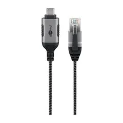Goobay Ethernet-Adapterkabel USB-C 3.2 Gen2 > RJ-45 (schwarz/grau, 3 Meter)