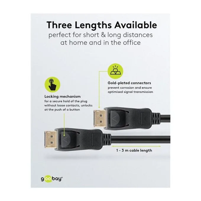 goobay DisplayPort 1.4 Kabel 2m schwarz — image 5