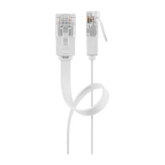 Goobay Patchkabel RJ45 Stecker > RJ45 Stecker CAT.6 U/UTP (wei, 5 Meter, Flachkabel) — image 1