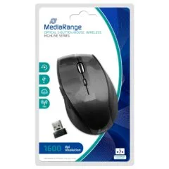 MEDIARANGE MROS207 - Maus - optisch - 5 Tasten - kabellos - 2.4 GHz - kabelloser Empfänger (USB)
